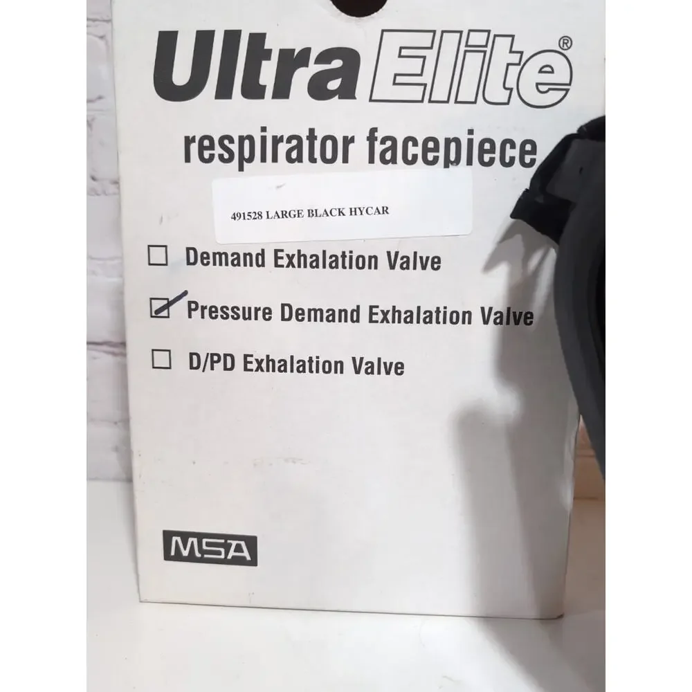 MSA Ultra Elite Respirator Facepiece 491528 Large Black Hycar Pressure Demand